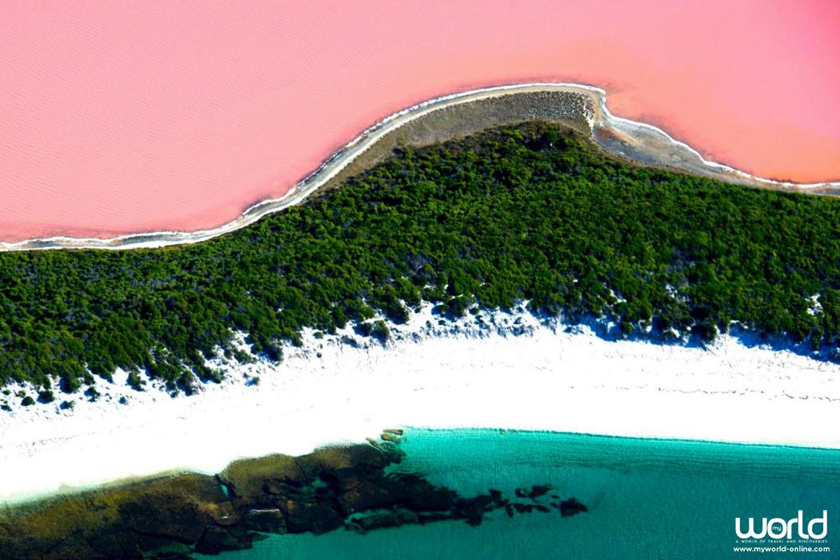 THE HILLIER LAKE น้ำทะเลสาบสีชมพูแห่งออสเตรเลีย
